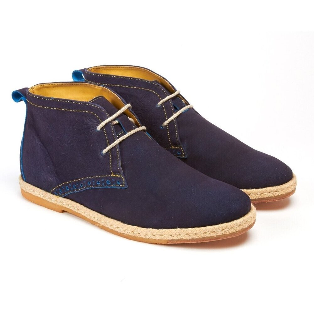 NEW ROBERT GRAHAM Suede Leather Kamiko Navy Blue Chukka Boots Men's 13D s-344